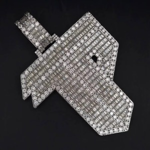 Hip Hop Jewelry 925 Sterling <b>Silver</b> VVS Moissanite Diamond Number Name <b>Initial</b> Logo <b>Pendant</b> Mens Iced Out Custom Letter <b>Pendant</b> - Product Image 5