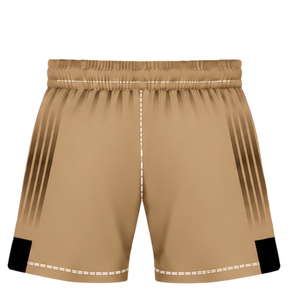 Tan <b>Brown</b> Black Rugby <b>Shorts</b> Elastic Waist Breathable Lightweight Team Training Performance Athletic Sports Uniform Bottoms - Product Image 2