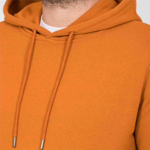เสื้อฮู้ดดี้ผู้ชายสีส้ม ผ้าฟลีซเนื้อหนา 350 กรัม ไม่มีเชือกผูก ผลิตตามสั่ง OEM ไม่มีขั้นต่ำในการสั่งซื้อ สีพื้น - Product Image 4