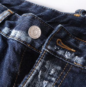 Classic High Rise Skinny Patchwork <b>Jeans</b> for <b>Man</b> Wholesale Price Washed Denim Pant New Arrival Street-Wear Style Printed Logo - Product Image 4