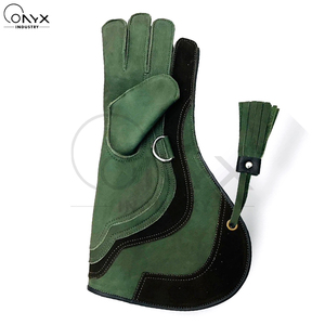 Gants de fauconnerie robustes en cuir véritable, protège-mains pour l'entraînement des oiseaux, anti-morsure et anti-griffures, gants de manipulation haut de gamme - Product Image 3