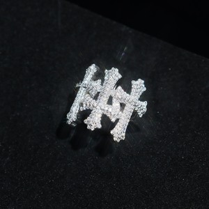 Bague pour homme en argent 925 avec diamant Moissanite, design croix gothique entièrement pavé, bijou audacieux style Hip Hop, léger, cadeau de luxe - Product Image 2