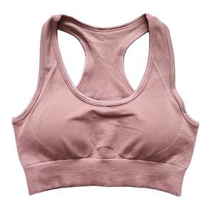 Sujetador deportivo de yoga transpirable sin costuras con logo frontal para mujer, top de fitness para gimnasio, ropa deportiva, soporte medio, almohadillas extraíbles - Product Image 4
