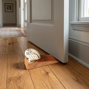 Bouton de meuble ovale en bois avec motif quadrillé floral, style traditionnel, perles décoratives, marque Art, auto-adhésif pour poignées de meubles - Product Image 3