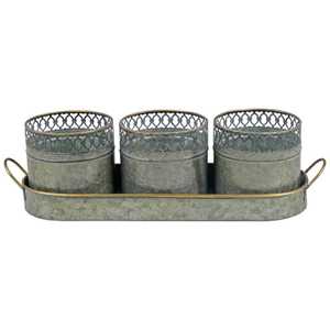 Jardinière rectangulaire en métal, style rustique, durable, pour jardin extérieur - Product Image 3