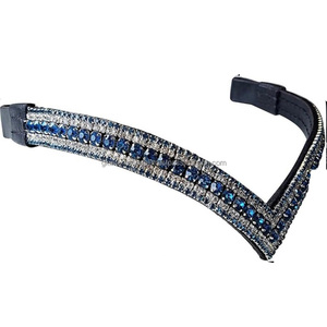 New <b>Top</b> Quality Handmade 100% Genuine Leather Equestrian Horse brow band With <b>Crystals</b> Wholesale Manufacturer 2026 - Product Image 3