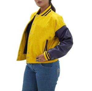 Chaquetas Varsity de Manga Larga para Mujer, Tendencia en Invierno, de Lana, con Botones, Logotipo Bordado, Resistentes al Viento, Corte Regular, Venta al Por Mayor - Product Image 4