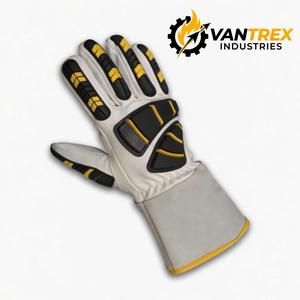 Guantes de Trabajo de Cuero Parflex, Puntas de Dedos Texturizadas Blancas Antideslizantes, Puño Recto, Guantes de Seguridad de Uso General - Product Image 5