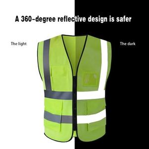 เสื้อกั๊กสะท้อนแสงสำหรับวิ่งใช้ในอุตสาหกรรมผ้าไนล่อนกันน้ำรักษาความปลอดภัยส่วนบุคคลโลโก้ตามสั่ง - Product Image 2