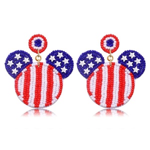 New Stylish Rhinestone Usa Letter <b>Earrings</b> for Women and Girls Patriotic <b>Red</b> White Blue Crystal Statement Dangle <b>Earrings</b> 2026 - Product Image 3