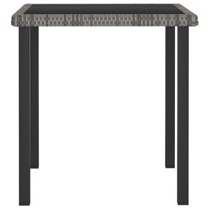 Set da pranzo in polyrattan grigio da 5 pezzi, mobili da giardino leggeri - Product Image 4