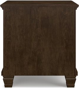 Table de chevet classique en bois massif de haute qualité avec finition brun foncé pour chambre à coucher - Product Image 5