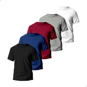 Camiseta de Manga Corta con Cuello en V para Hombre, Color Naranja, Corte Regular, Color Sólido, Informal, Transpirable, Logotipo Frontal, 100% Algodón, Diseño Liso - Product Image 4