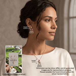 Ensemble de bijoux pour femmes, collier et boucles d'oreilles minimalistes en argent sterling 925 plaqué rhodium, serti de pierres rondes - Product Image 3