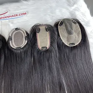 2024 europeo Remy Blonde Full seta Top Toppers sistema di capelli per le donne toupet