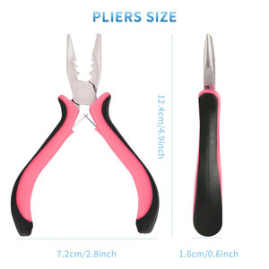 Alicates Mini de 3 Orificios con Mango Rosa, Elegancia en Precisión, para Apertura y Extracción de Extensiones de Cabello con Anillos Micro Nano - Product Image 2