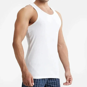 Wholesale <b>Men's</b> <b>White</b> Cotton Tank Top O-Neck Knitted Breathable Casual Solid Color Sleeveless <b>Vest</b> Premium Quality - Product Image 1