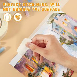 ホワイトクレープペーパーマスキングテープ-壁/窓装飾用耐熱性、残留物なしペインターテープ5cm x 50m感圧 - Product Image 5