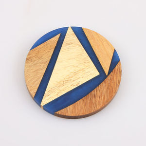 Posavasos Redondo Creativo de Madera Maciza de Acacia con Resina Epoxi de Alta Calidad para el Hogar o la Oficina - Product Image 4