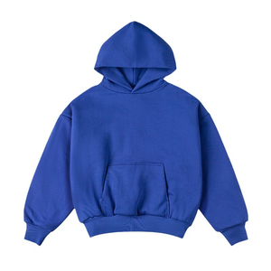 Sudadera con capucha corta para hombre, de la mejor calidad, holgada, gruesa, sin cordón, de forro polar 100% algodón, estilo crop, de gran gramaje, esencial, nueva. - Product Image 2