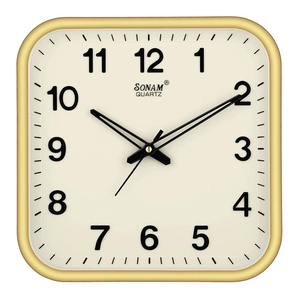 Horloge murale carrée Sonam en quartz, analogique, silencieuse, design minimaliste, corps en plastique, pour salon, bureau à domicile, décoration - Product Image 5