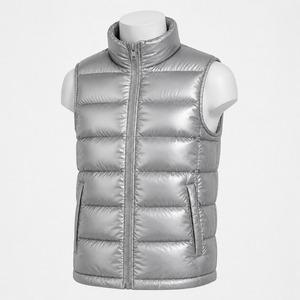 Mens 2026 Shiny Bubble <b>Puffer</b> <b>Vest</b> Custom Logo Waterproof Sleeveless Winter Jacket Breathable Lightweight OEM <b>Puffer</b> <b>Vest</b> - Product Image 4