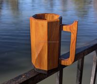 Tasse à poignée en bois brun rétro, artisanale, de qualité supérieure, naturelle, fabriquée à la main, passe au lave-vaisselle, pour le thé, la bière, les boissons chaudes, par Tayyab Handicraft