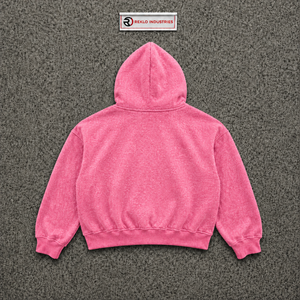 Sweat à capuche oversize rose zippé style urbain pour homme, en coton molletonné, avec imprimé Cash Talk et logo frontal, style automne, tendance - Product Image 6
