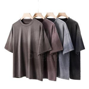 Camisetas de punto de manga corta para hombre, cuello redondo, algodón ecológico, antiarrugas, 120g, lavadas, con estampado DTG, modelo ET-045. - Product Image 6