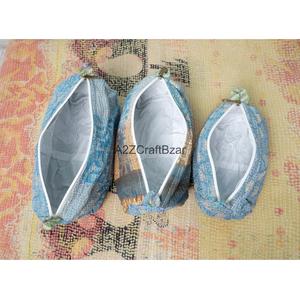 Women's Cotton Kantha Fabric V-Neck Zipper Full-Length Patchwork Kimono Robe Back Logo-Soft Breathable Eco-Friendly Lightweight - Product Image 5