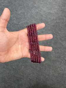 Collier de perles rondes lisses en grenat rhodolite rouge de qualité supérieure, fil classique, pierres précieuses naturelles, fournitures de fabrication de bijoux faits à la main - Product Image 1