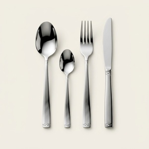 Ensemble de couverts en acier inoxydable de haute qualité, finition miroir, pour restaurant et hôtel, avec fourchette, couteau et cuillère - Product Image 1