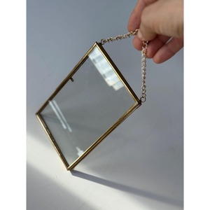 Cadre rectangulaire en métal et verre avec détail chaîne, léger, décoratif, pour la maison - Product Image 6