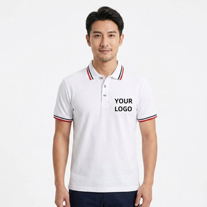 Polo de Algodón Blanco para Hombre, Manga Corta, Color Sólido, Transpirable, Tela Oxford, Logotipo Frontal, Estilo Casual - Product Image 4