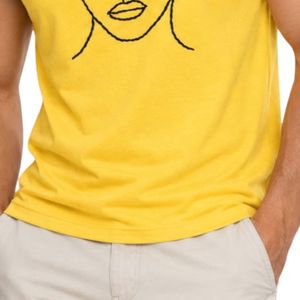 Débardeur sans manches personnalisé jaune et bleu ciel avec broderie minimaliste, gilet en coton pour homme, streetwear décontracté d'été - Product Image 6