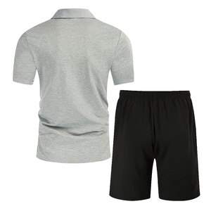 Men's Summer Street Fashion Casual Wear 100% Cotton Breathable <b>T</b>-<b>shirt</b> <b>Shorts</b> <b>Set</b> with Custom Logo <b>and</b> <b>Design</b> - Product Image 2