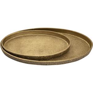 Plateau de service festif en laiton, plat décoratif en métal pour mariage, célébration, restaurant, hôtel, banquet, fête, traiteur, vaisselle - Product Image 4