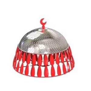 Casserole en acier inoxydable de 24 cm de diamètre, isolée, avec couvercle, couleur rouge, forme ronde, pour servir les aliments - Product Image 1