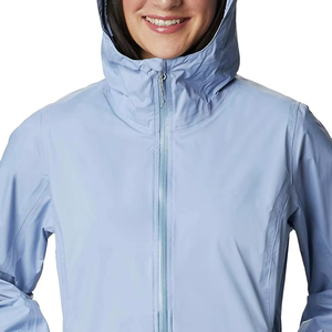 Chaqueta Impermeable con Capucha para Mujer, Talla Grande, Manga Larga, Estilo Utilitario de Invierno, Corte Regular, Estampado Sólido de Algodón - Product Image 4