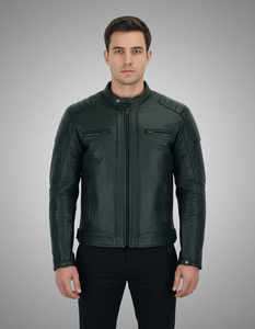 Chaqueta de cuero para hombre estilo motorista de manga larga personalizada nueva chaqueta de cuero para hombre de tamaño adulto cálido de invierno - Product Image 2