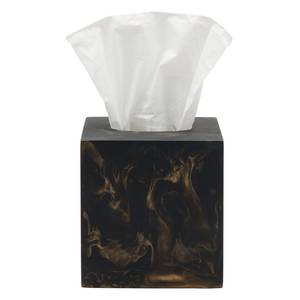 Boîte à mouchoirs de luxe en résine noire avec effet marbre doré, porte-mouchoirs carré décoratif, moderne, pour la maison, la salle de bain, le bureau, la table - Product Image 3