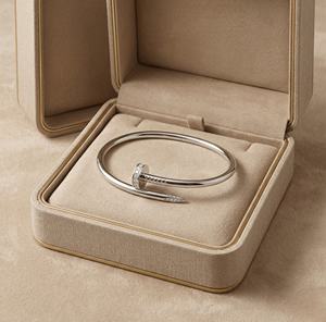 925 Sterling <b>Silver</b> Rhodium Moissanite VVS1 Open Cuff <b>Bangle</b> Nail <b>Bracelet</b> Customizable Luxury Jewelry for Women Gift Party - Product Image 3