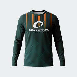 Camiseta de Fútbol Retro Personalizada Sublimada de Manga Larga para Hombre, Cuello Redondo, OEM al por Mayor - Product Image 5