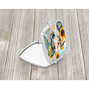 Borzoi Sunflowers Compact Travel Makeup <b>Mirror</b> Handheld Folding <b>Pocket</b> Decorative <b>Mirror</b> for Women and Girls Gift - Product Image 2