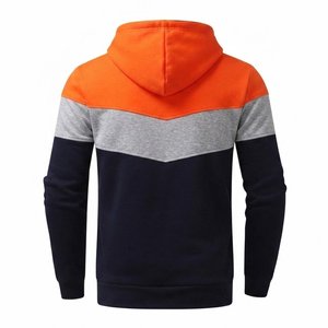 New Arrivals Custom Men's Color Blocking <b>Hooded</b> Tracksuit Set Polyester Cotton Knitted Casual Autumn Wear Full <b>Zip</b> Jacket Pants - Product Image 4