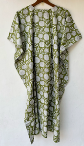 Vestido Kaftán Casual de Verano sin Mangas con Estampado Floral Tropical Digital, de Algodón, para Mujer, Islas del Pacífico Asiático, Disponible en 10 Tallas - Product Image 3