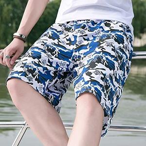 Shorts de baño casuales para hombre, azules a rayas, de secado rápido, con cordón ajustable y bolsillos. - Product Image 5