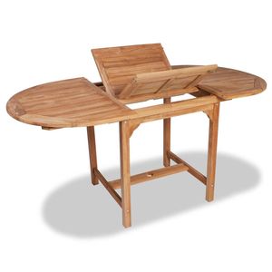 Tavolo da giardino in legno di Teak massiccio (43.3 "-63")x31.5 "x29.5" - Product Image 1