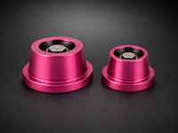 Composants de poulie en acier doux anodisé rose pour quincaillerie de porte coulissante – Conception moderne, précision ingénierie, construction durable, fonctionnement fluide