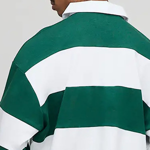 Camiseta de Rugby de Manga Larga para Hombre, Transpirable, de Secado Rápido, Informal, Talla Grande, Tejida en Poliéster/Algodón, Color Verde y Blanco - Product Image 4
